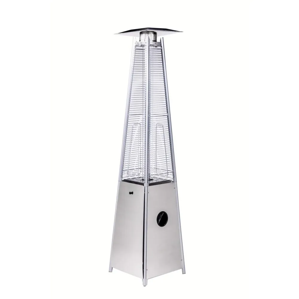 Simplie Fun Quartz Glass Tube Patio Heater, Visual Flame Heater 40000 Btu - Stainless Steel