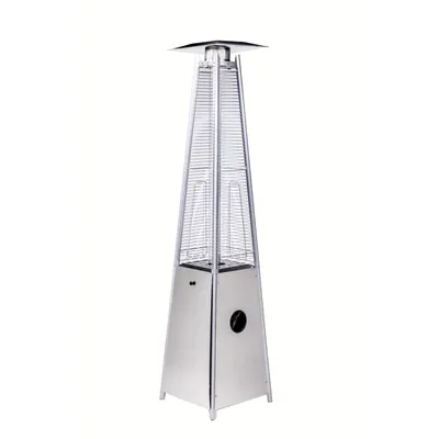 Simplie Fun Quartz Glass Tube Patio Heater, Visual Flame Heater 40000 Btu - Stainless Steel