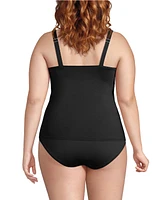 Lands' End Women's Plus Long Square Neck Underwire Tankini Swimsuit Top