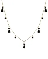 Onyx Dangle 17" Statement Necklace in 14k Gold-Plated Sterling Silver