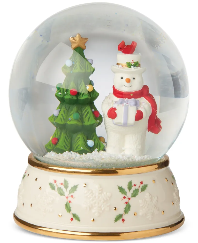 Lenox Happy Holly Days Snowman & Tree Snow Globe