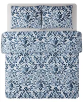 Keeco Watercolor Damask 3-Pc. Comforter Set, Created for Macy's