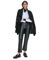 Calvin Klein Womens Asymmetrical Belted Wrap Coat, Created for Macys