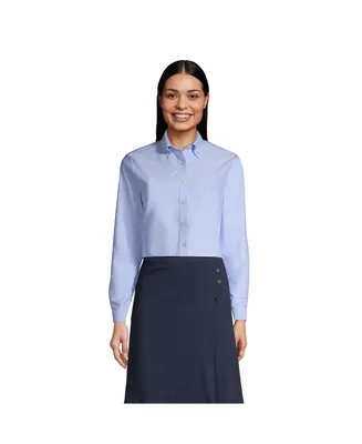 Lands' End Women's School Uniform Long Sleeve Oxford Dress Shirt
