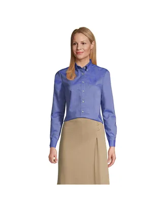 Lands' End Women's School Uniform Long Sleeve Oxford Dress Shirt