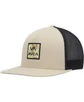 Men's Rvca Khaki Va All The Way Print Trucker Snapback Hat