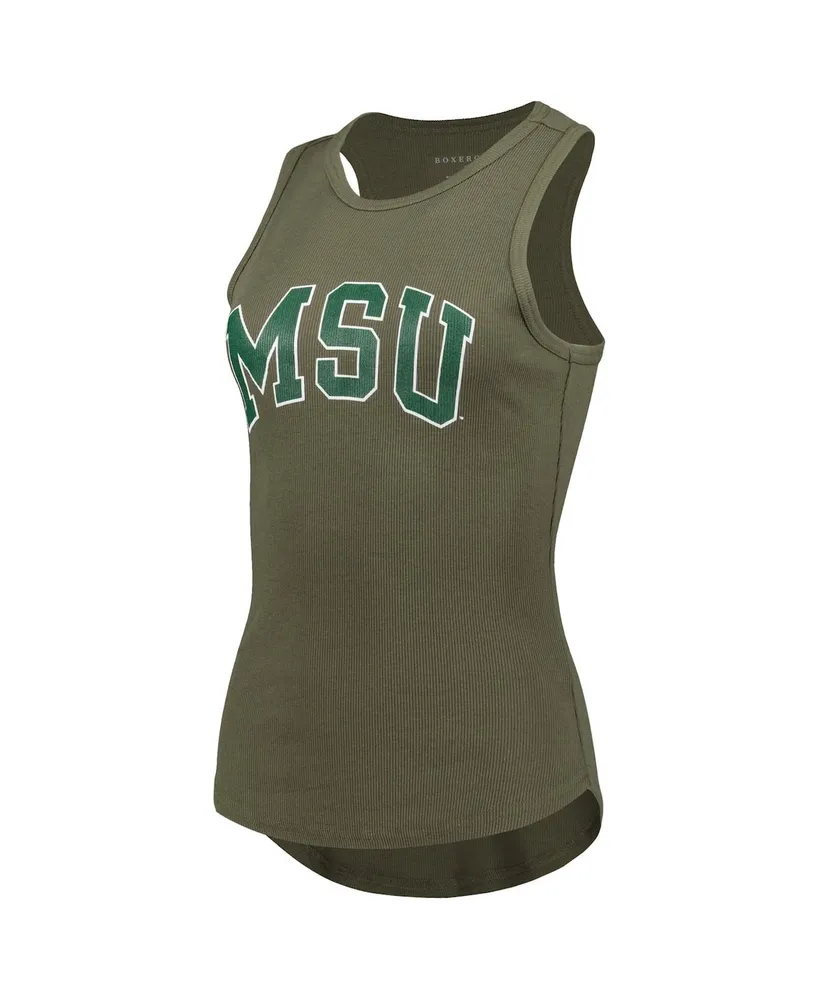 Women's Olive Michigan State Spartans Adrienne Tank Top