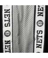 Men's Fanatics Black, Silver New Jersey Nets Big and Tall Tape Mesh Shorts