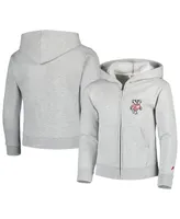 Big Boys League Collegiate Wear Heather Gray Wisconsin Badgers Full-Zip Hoodie