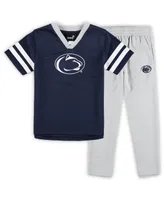 Little Boys and Girls Navy, Gray Penn State Nittany Lions Red Zone Jersey and Pants Set