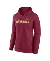 Women's Fanatics Burgundy Washington Commanders Iconic Cotton Fleece Checklist Pullover Hoodie