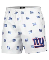 Men's Pro Standard White New York Giants Allover Print Mini Logo Shorts