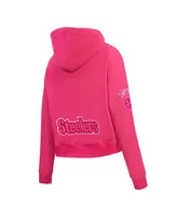 Women's Pro Standard Pittsburgh Steelers Triple Pink Cropped Pullover Hoodie