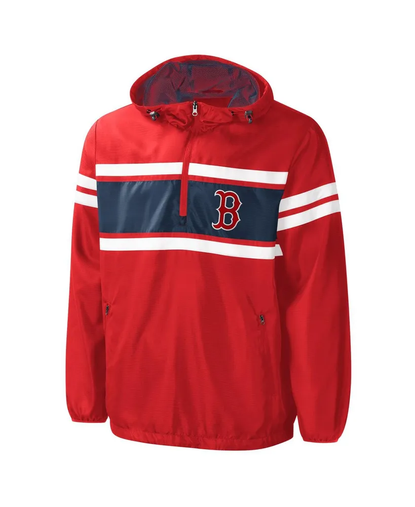 Men's Mitchell & Ness Navy/Red Boston Red Sox Game Day Full-Zip Windbreaker  Hoodie Jacket