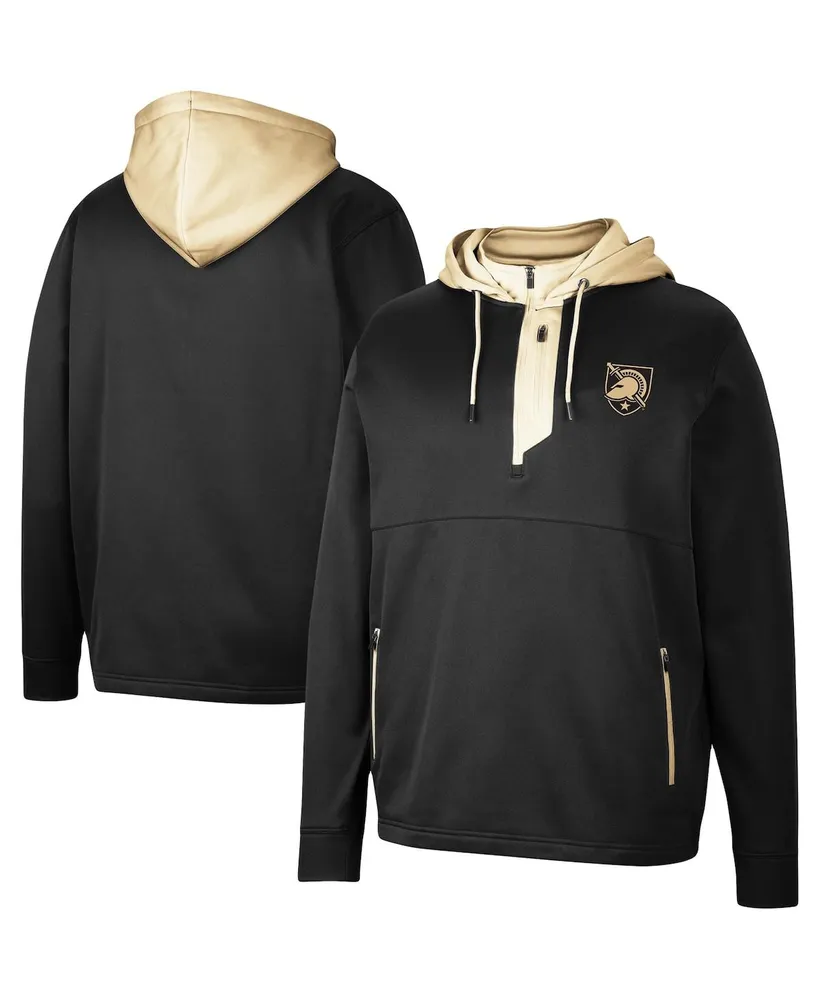 Men's Colosseum Black Army Knights Luge 3.0 Quarter-Zip Hoodie