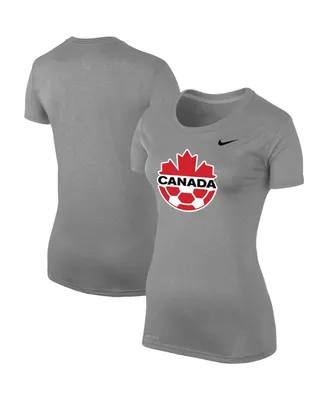 Women's Nike Heather Gray Canada Soccer Legend Performance T-shirt