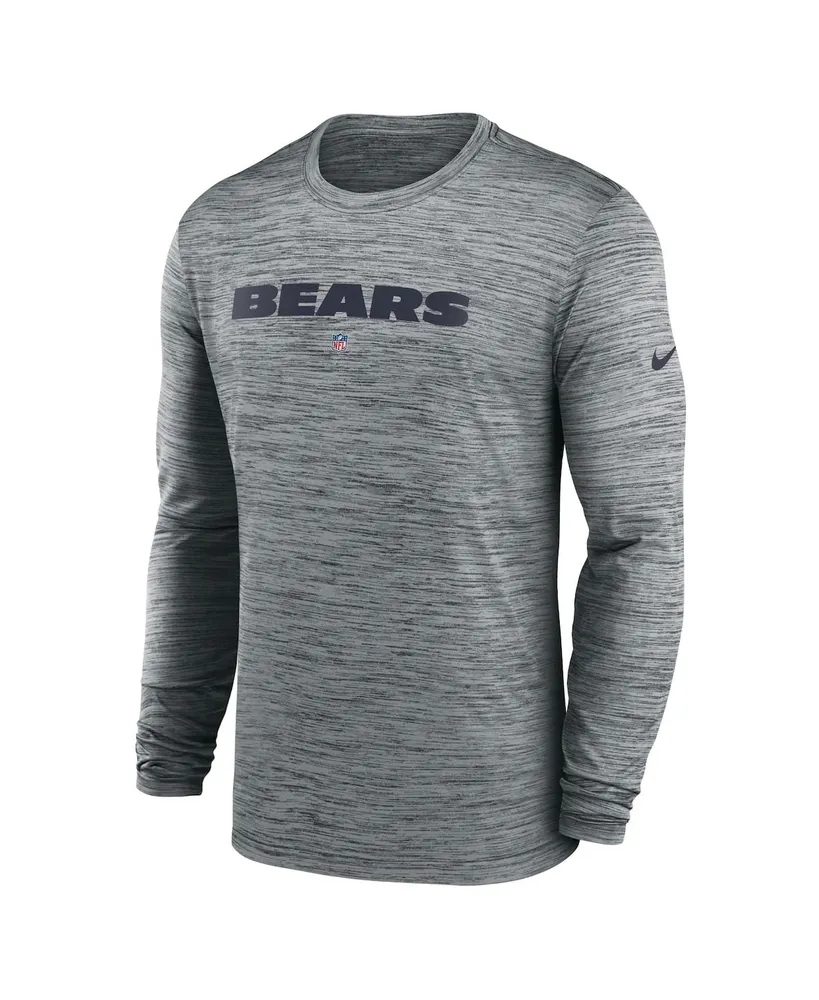 Men's Nike Heather Gray Chicago Bears Sideline Team Velocity Performance Long Sleeve T-shirt