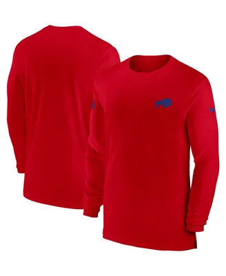Men's Nike Red Buffalo Bills Sideline Coach Performance Long Sleeve T-shirt
