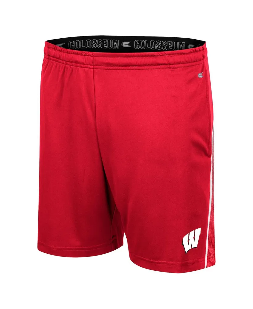 Men's Colosseum Red Wisconsin Badgers Laws of Physics Shorts