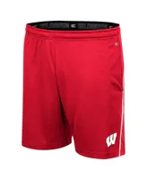 Men's Colosseum Red Wisconsin Badgers Laws of Physics Shorts