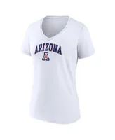 Women's Fanatics White Arizona Wildcats Evergreen Campus V-Neck T-shirt