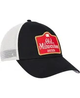 Men's American Needle Black, Cream Old Milwaukee Valin Trucker Snapback Hat