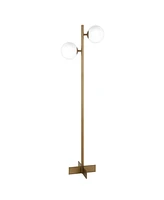 Hudson & Canal Twee 70" Glass Shade 2-Light Floor Lamp