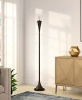 Hudson & Canal Moura 71" Glass Shade Torchiere Floor Lamp