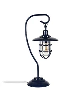 Hudson & Canal Bay 22" Glass and Metal Shade Tall Nautical Table Lamp