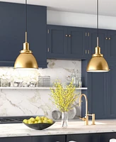 Hudson & Canal Madison 12" Metal Shade Wide Pendant