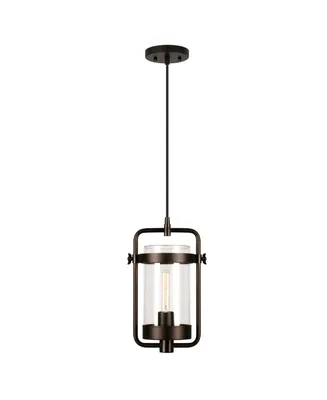 Hudson & Canal Orion 11" Glass Shade Wide Industrial Pendant