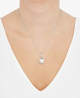 Honora Cultured Freshwater Pearl (9mm) and Diamond Accent Pendant 18" Necklace 14k Gold