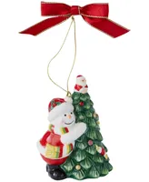 Spode Christmas Tree Snowman Tree Hugger Ornament