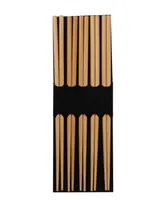 Joyce Chen 5 Pairs Reusable Burnished Bamboo Chopsticks Set