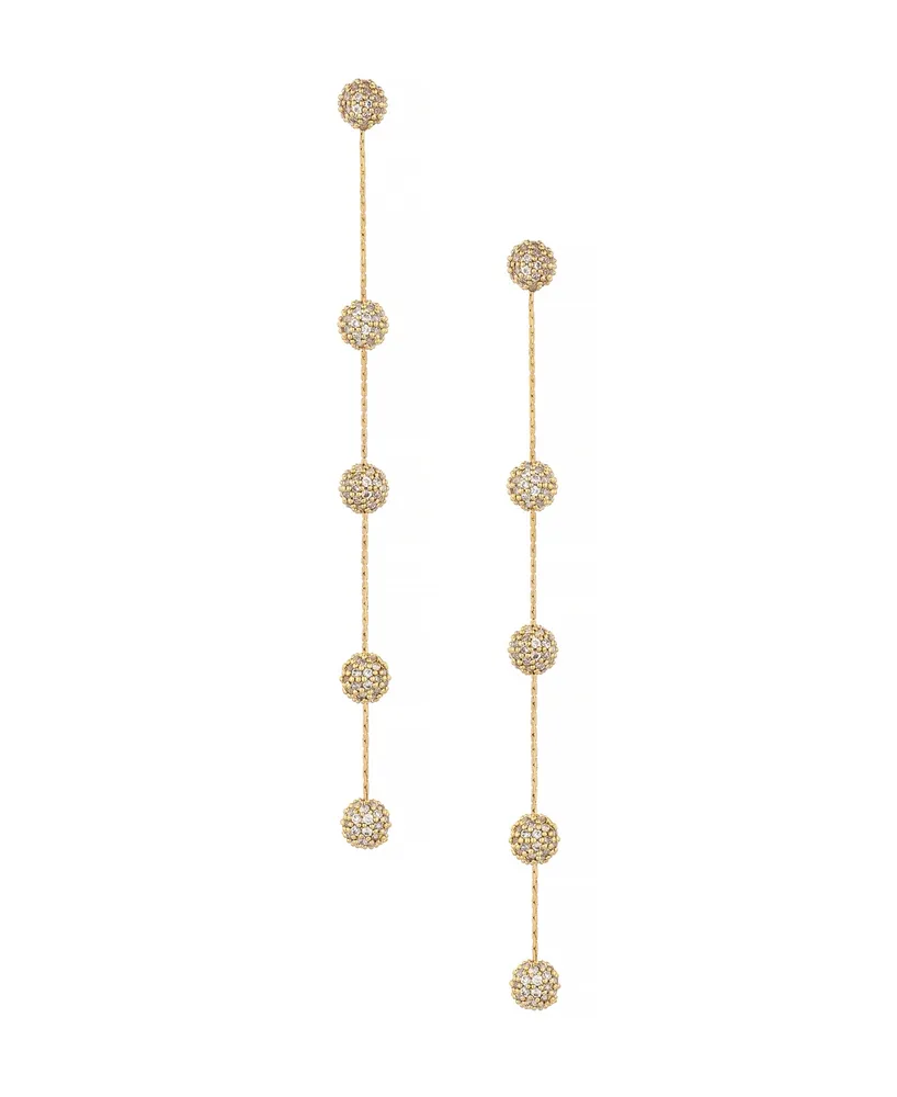 Ettika Sparkle Ball Drop 18K Gold Plated Earrings