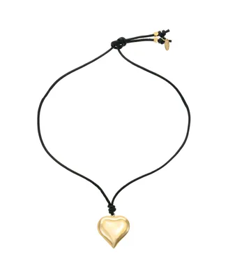 Ettika 18K Gold Plated Heart Pendant Adjustable Cord Necklace