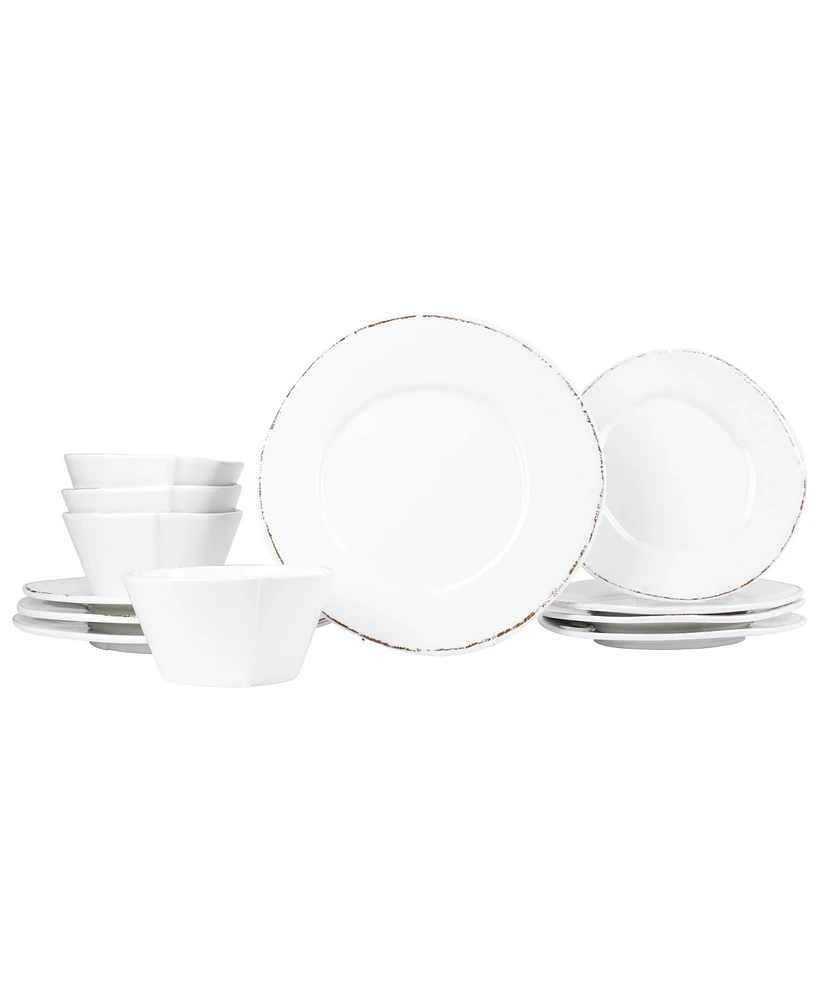 Vietri Melamine Lastra 12 Piece Set, Service for 4