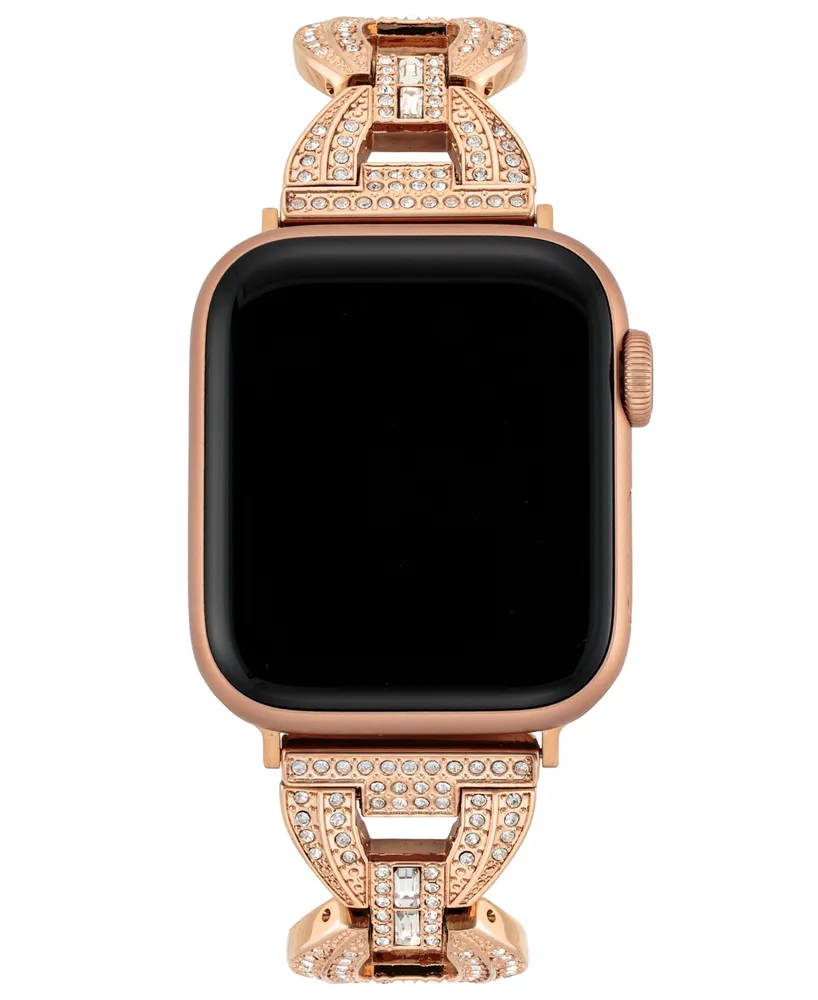 Anne Klein Women's Alloy with Crystals Open Link Bracelet Compatible with 38/40/41mm Apple Watch - Rose Gold