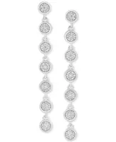 Diamond Cluster Linear Drop Earrings (1/4 ct. t.w.) in Sterling Silver