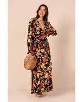 Petal and Pup Women's Wrap Jacket Maxi Dress