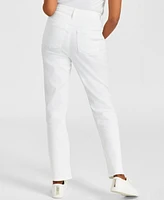 Style & Co Petite High-Rise Natural Straight-Leg Jeans, Short