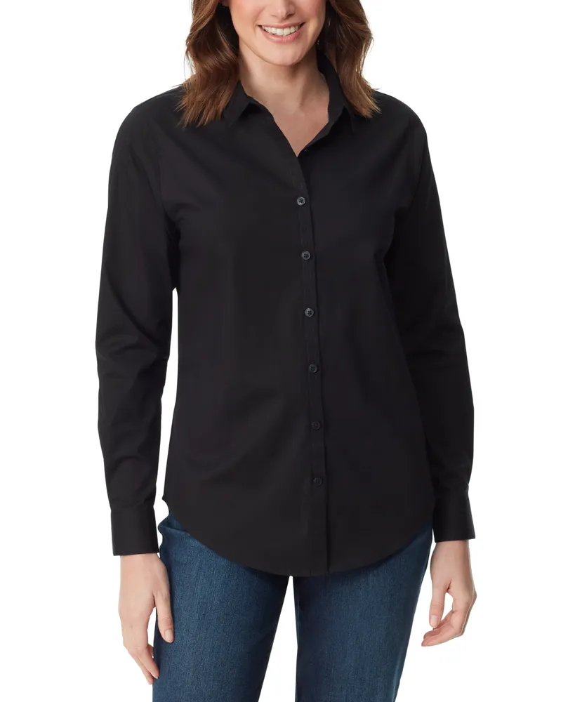 Gloria Vanderbilt® Amanda Womens Long Sleeve Regular Fit Button