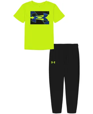 Under Armour Little Boys Lino Wave Big Logo T-shirt and Joggers Set