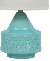 21" Tribal Relief Table Lamp with Designer Shade