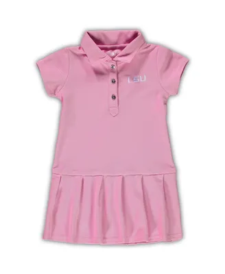 Toddler Girls Garb Pink Lsu Tigers Caroline Cap Sleeve Polo Shirt Dress