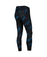 Women's Concepts Sport Black Carolina Panthers Breakthrough Allover Print Lounge Leggings