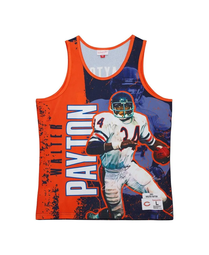 Men's Mitchell & Ness Walter Payton Navy Chicago Bears 1983 Player Burst Tank Top