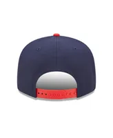 Men's New Era Navy, Red New England Patriots Wordmark Flow 9FIFTY Snapback Hat