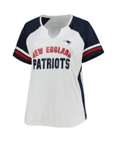 Women's Mac Jones White New England Patriots Plus Notch Neck T-shirt