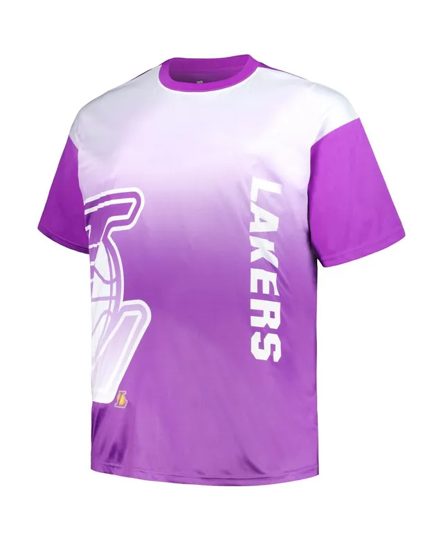 Men's Mitchell & Ness Purple Los Angeles Lakers Hardwood Classics Hyper  Hoops Moto Sublimated Long Sleeve T-Shirt